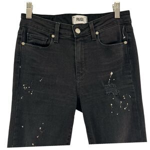 Paige Jeans Womens 27 Hoxton Straight Ankle Distressed Grunge Goth Alt Edgy Rave